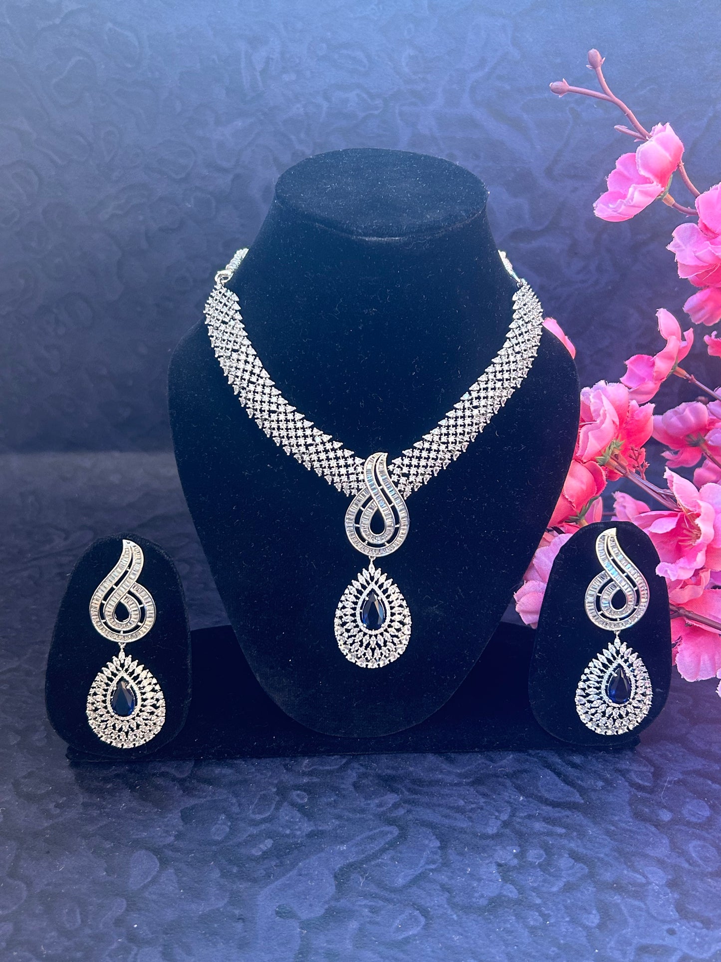 Sofia navy necklace