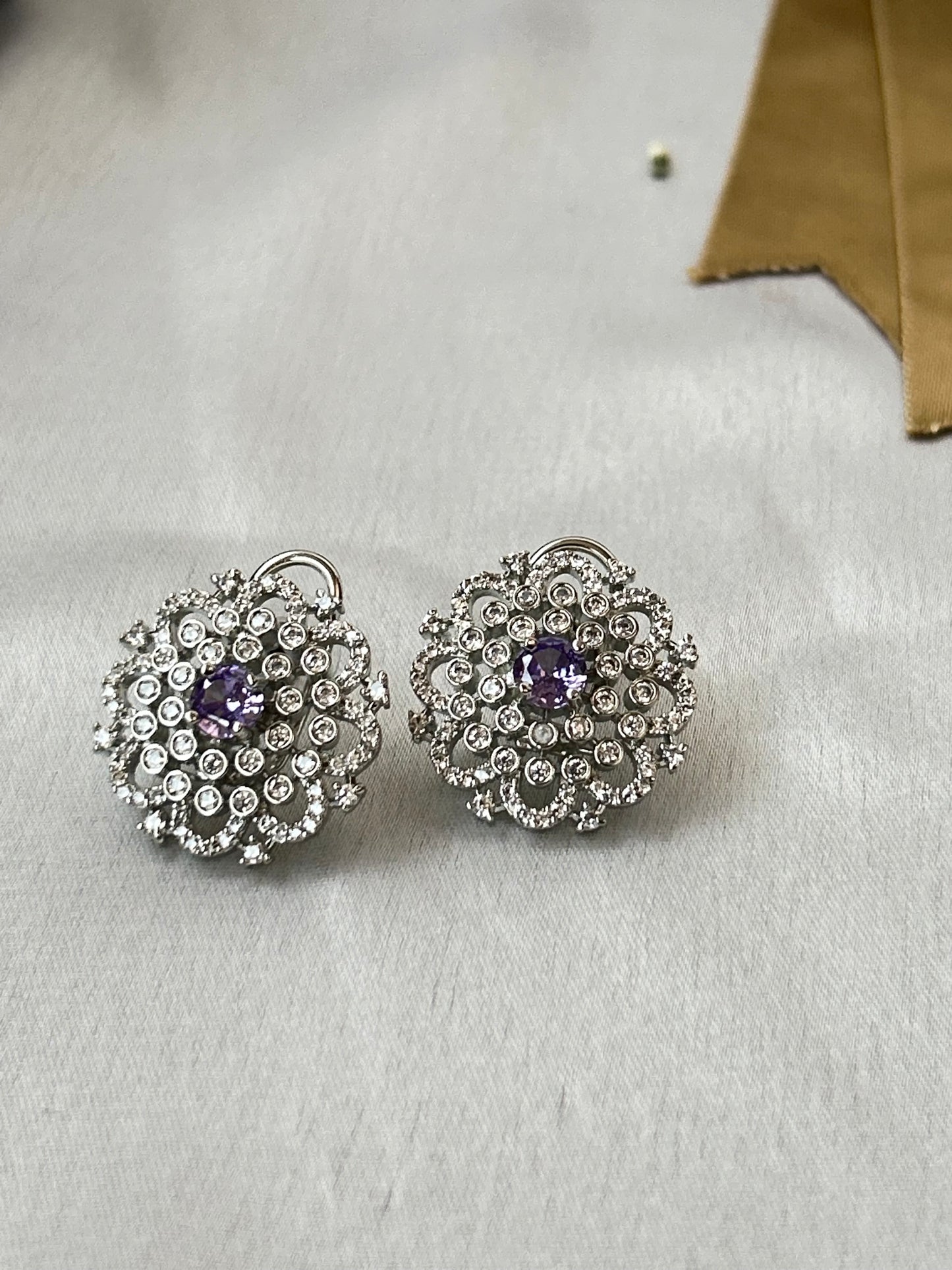 purple studs earrings