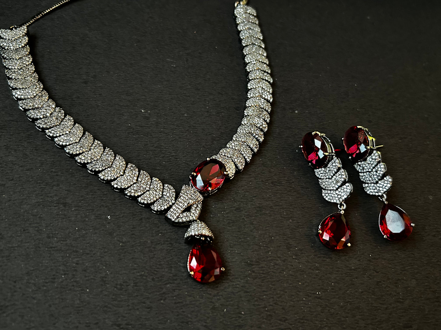 Ruby American diamond necklace