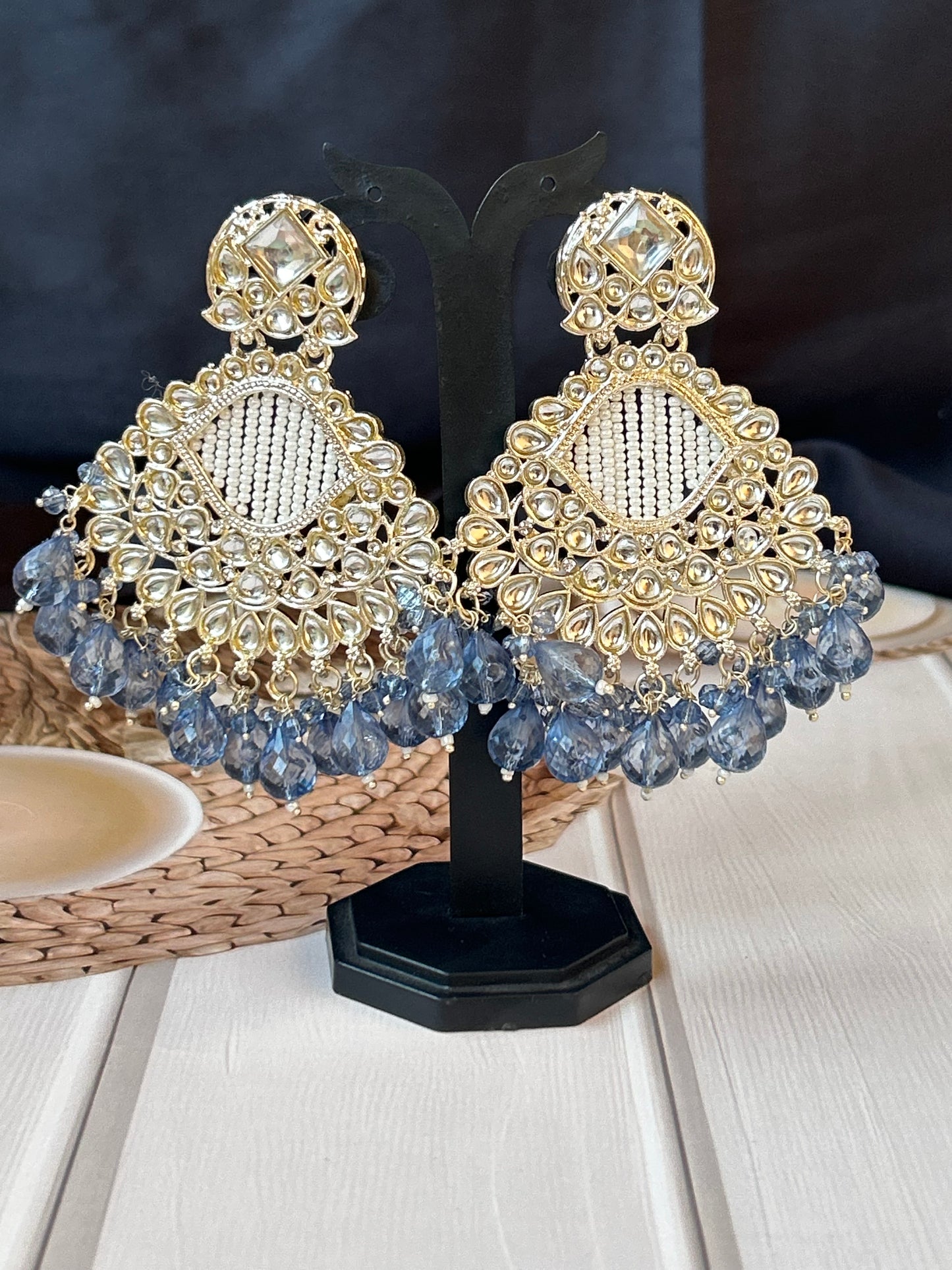 Arina blue Chandbali
