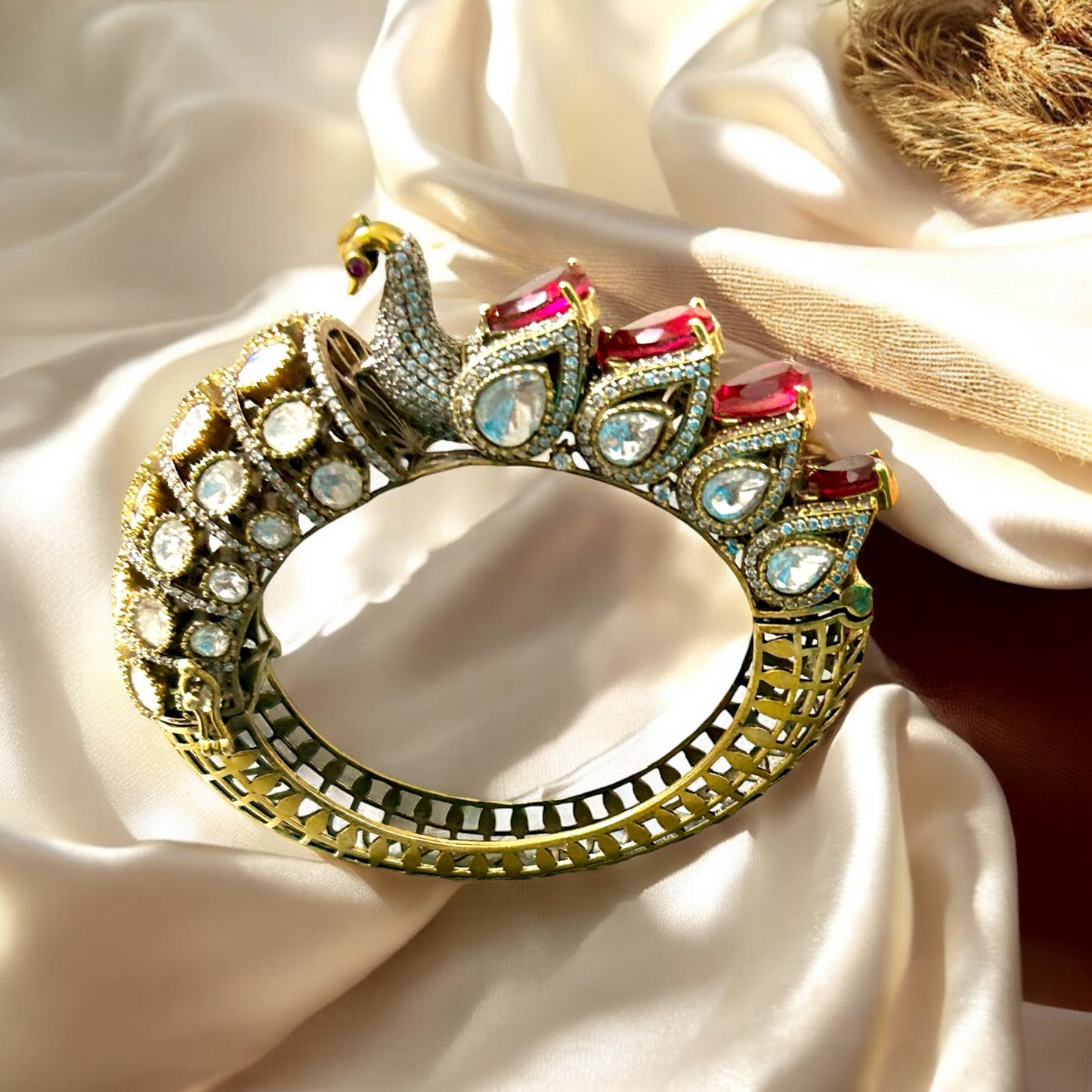 Royal Red Elephant Statement Bracelet
