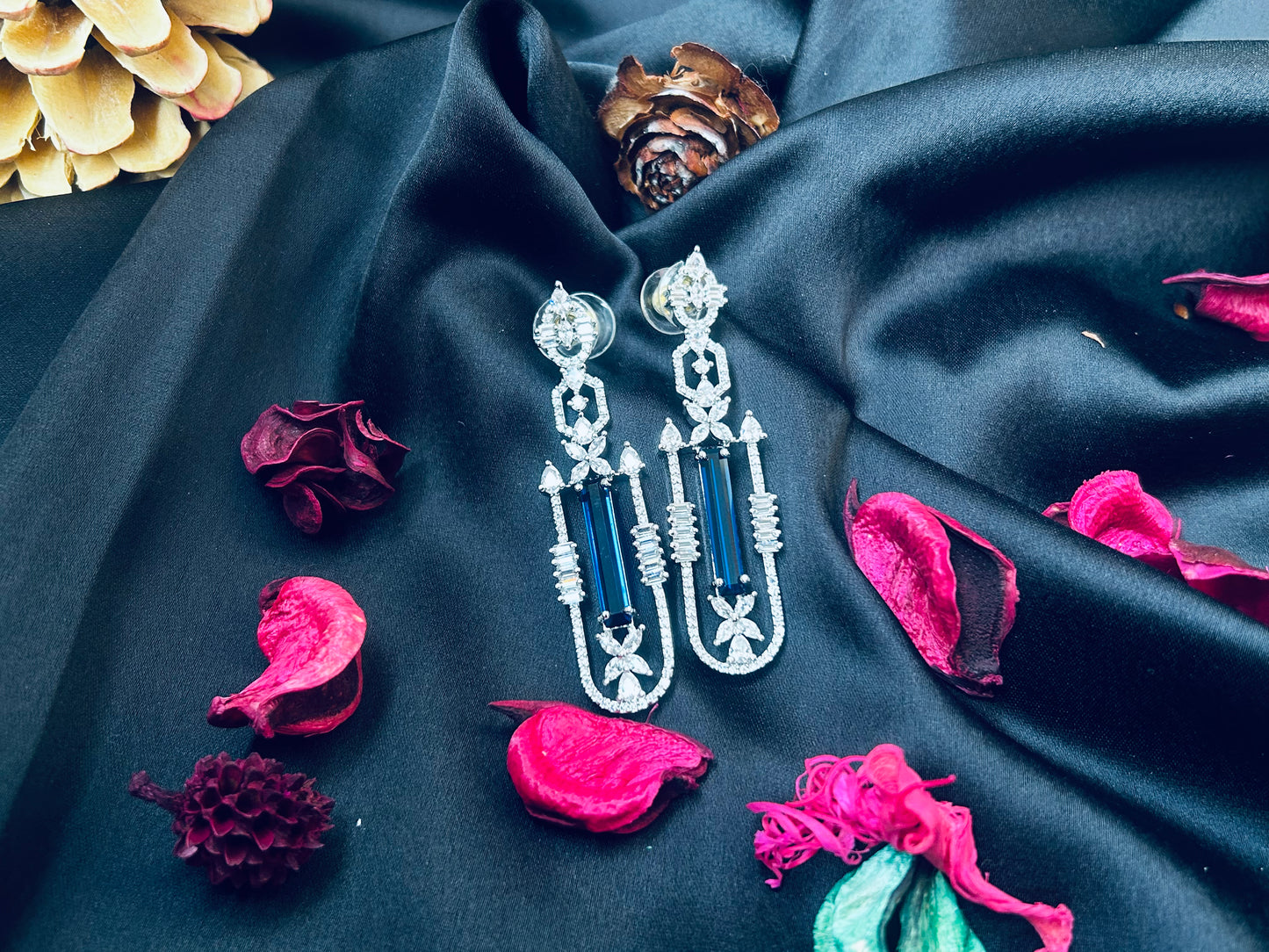 Hitanshi navy earrings