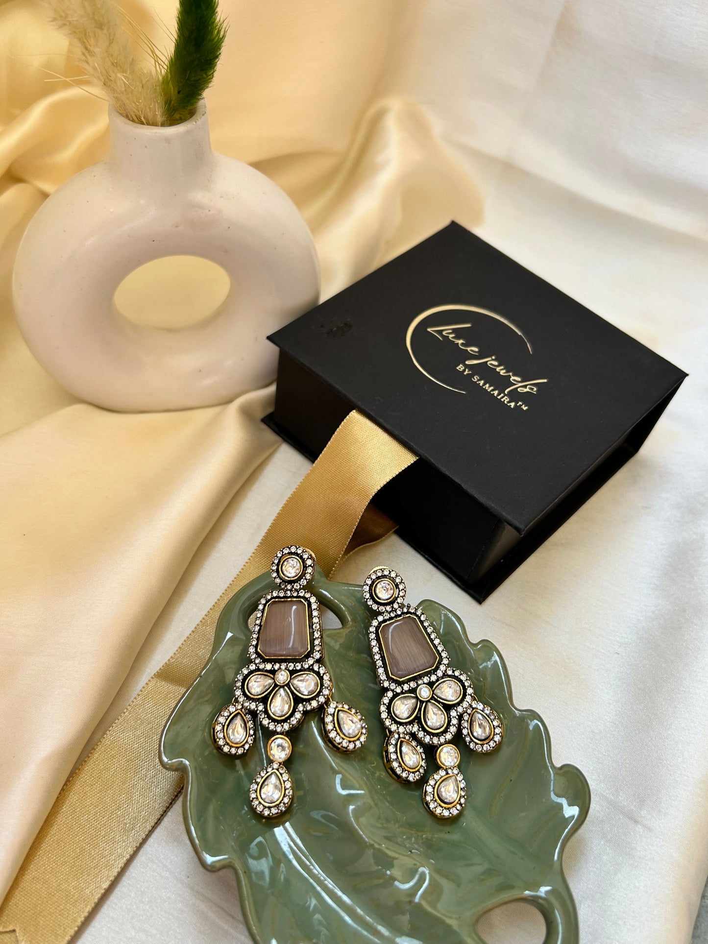 Purple Victorian earrings