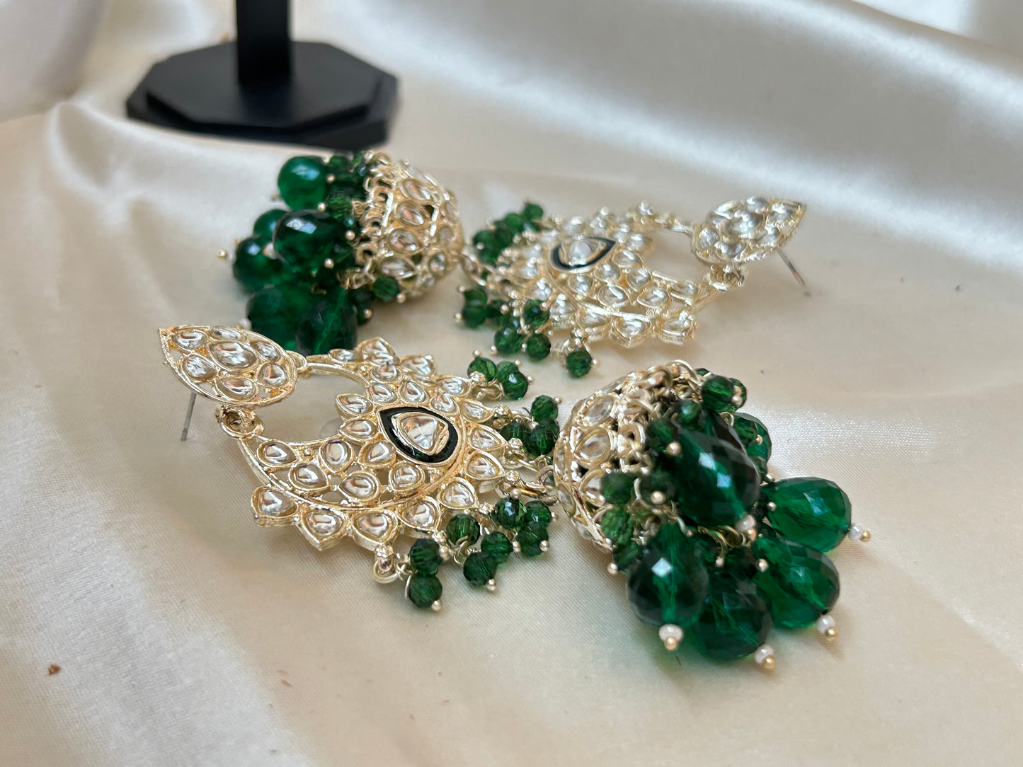 Swati emerald green jhumka