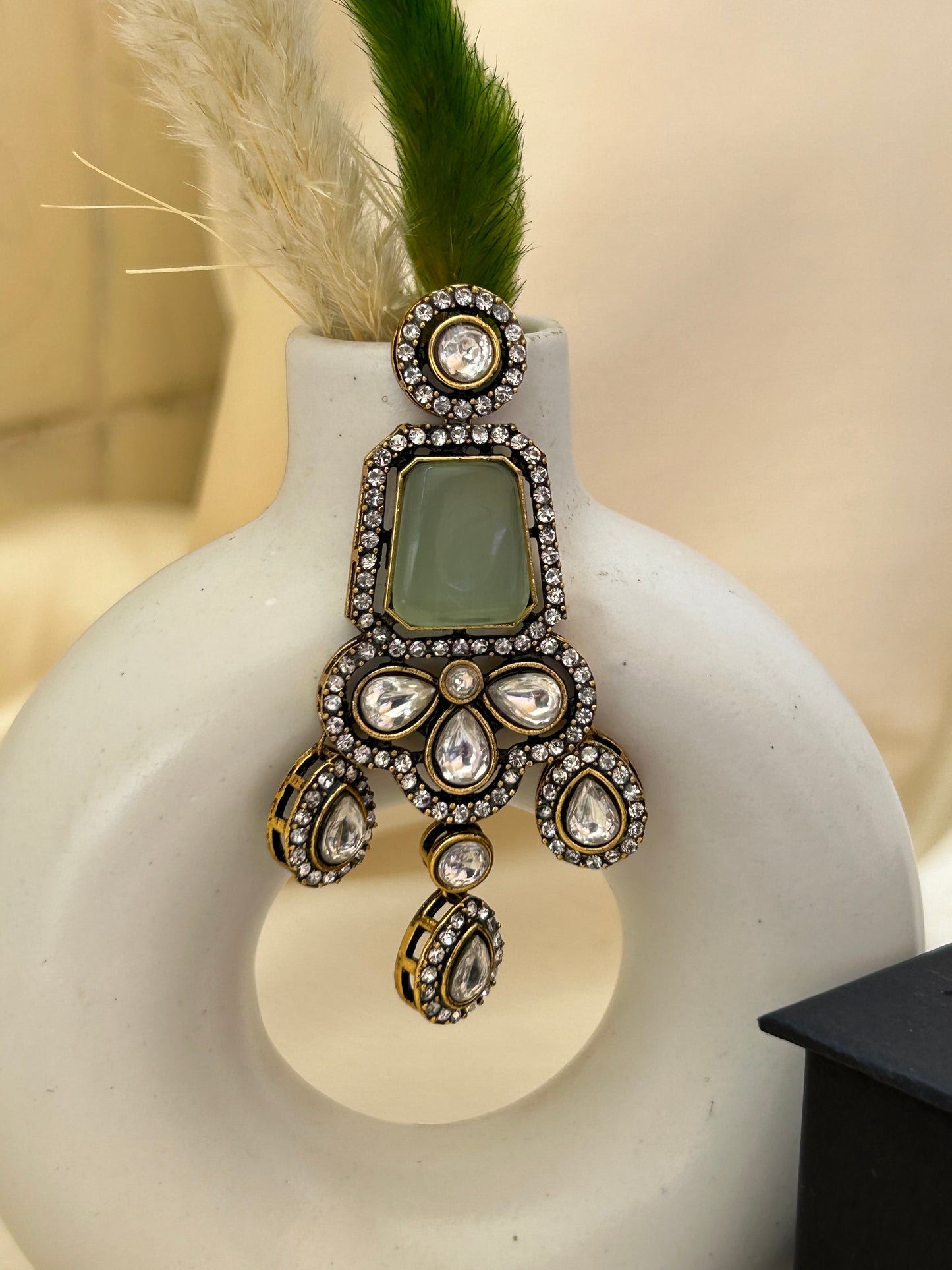 Green Victorian earrings