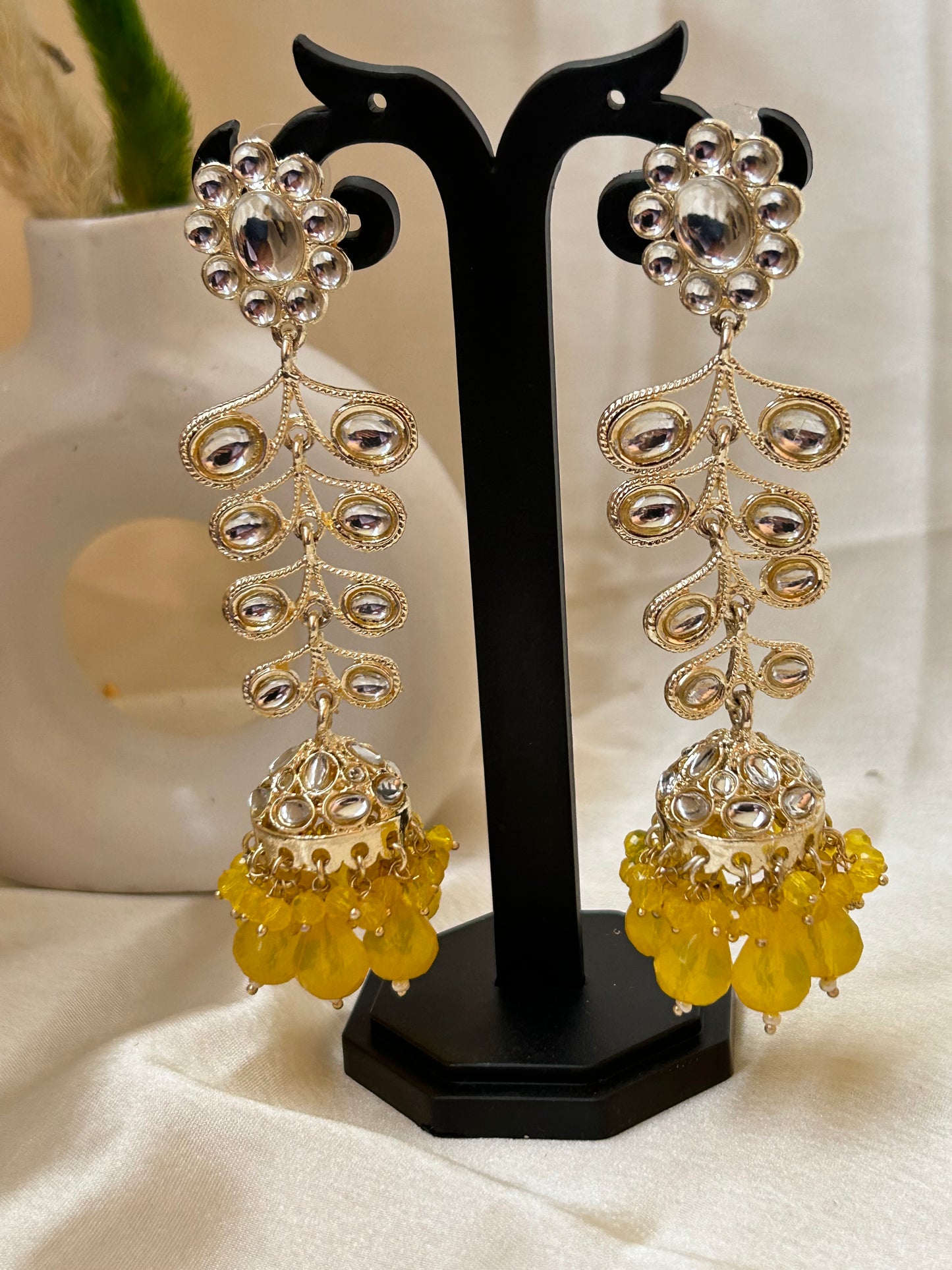 Bela yellow jhumka