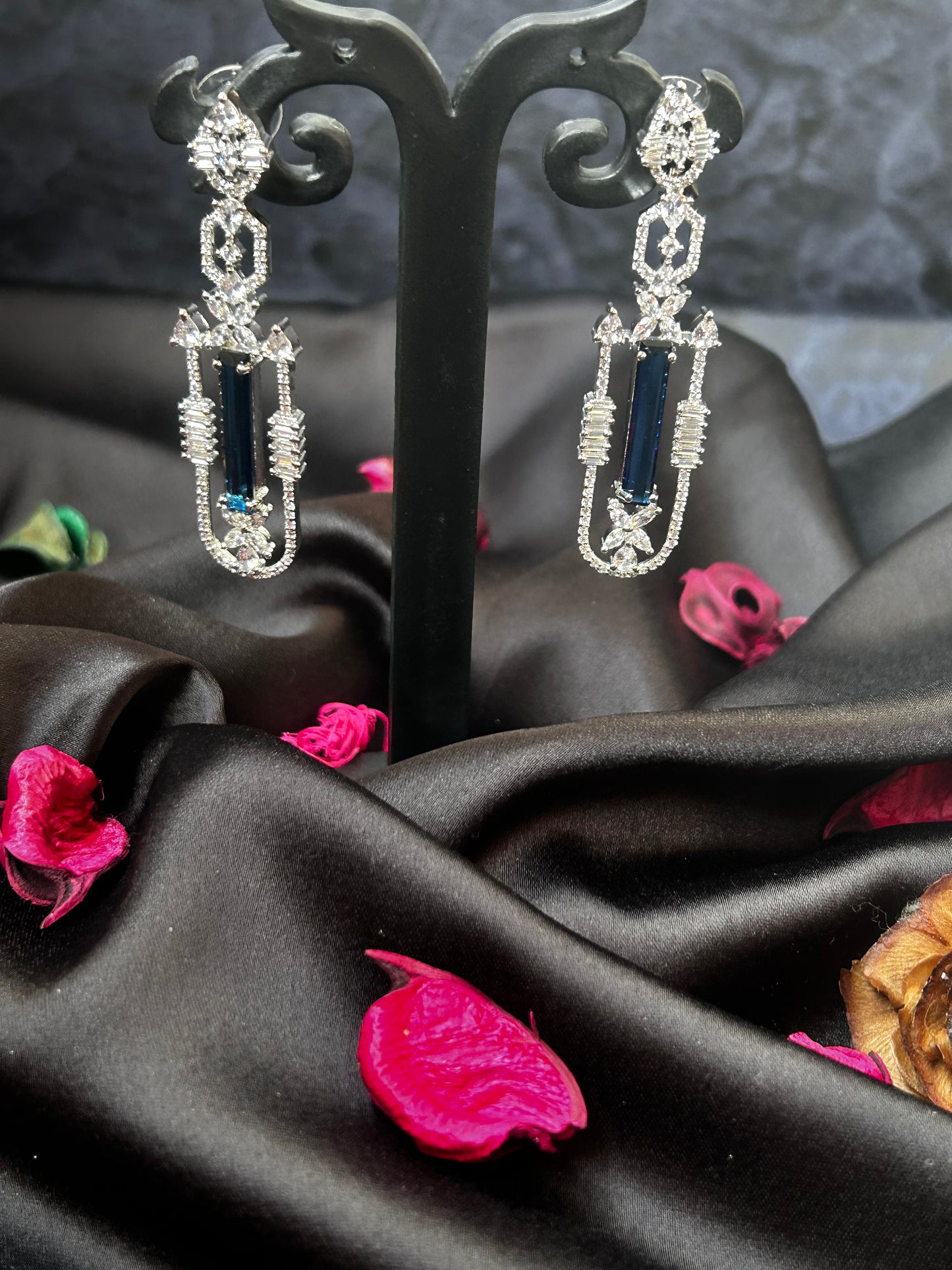 Hitanshi navy earrings