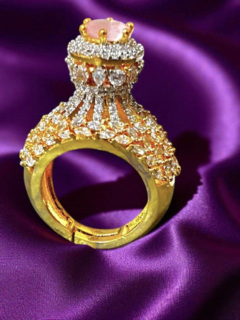 Crown Pink Gold plated Ring