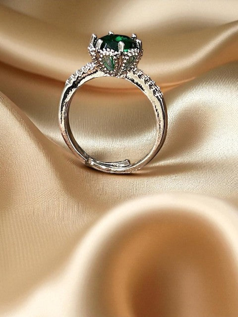 Divine Emerald Green Gold plated Ring