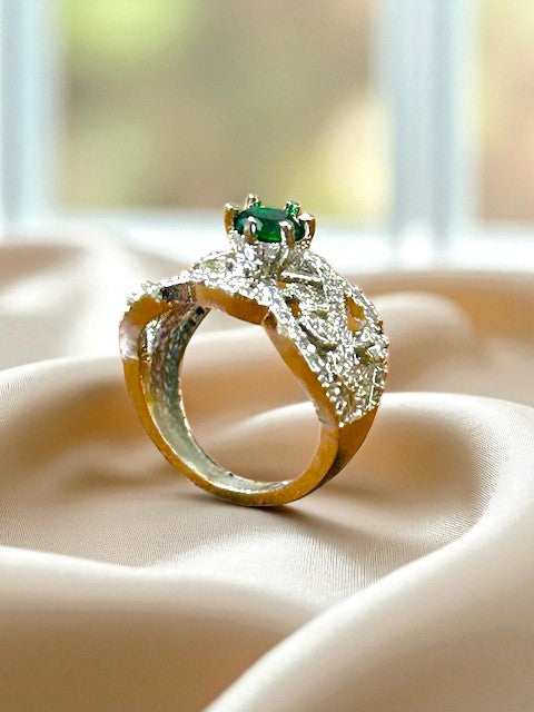 Lyna Emerald Green Silver Ring