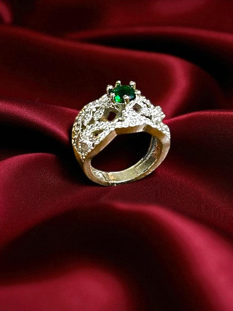 Lyna Emerald Green Silver Ring
