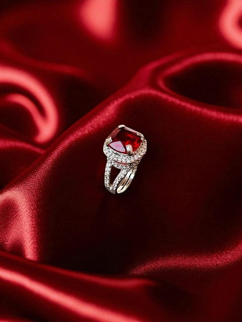 Queen Crown Ruby Gold plated Ring