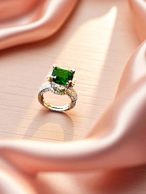 Nawaabi Emerald Green Ring