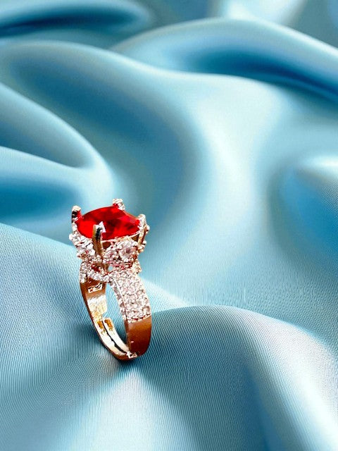 Nawaabi Ruby Red Ring