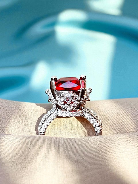 Nawaabi Ruby Red Ring