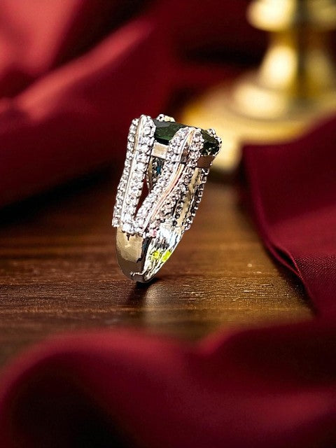 Noor Olive Green Ring