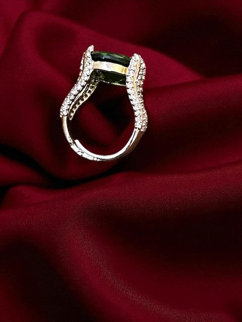 Noor Olive Green Ring