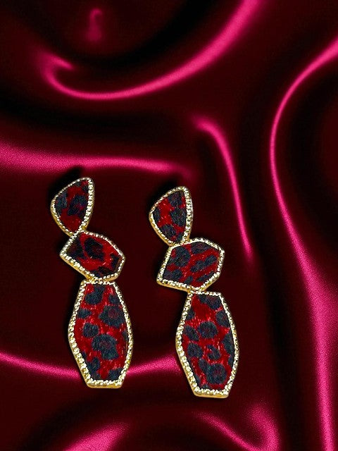 Red Leopard Earrings
