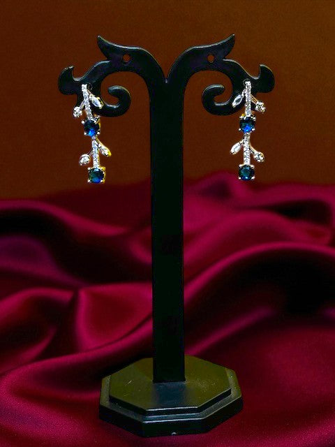 Crystal Veil Sapphire Blue Silver Set