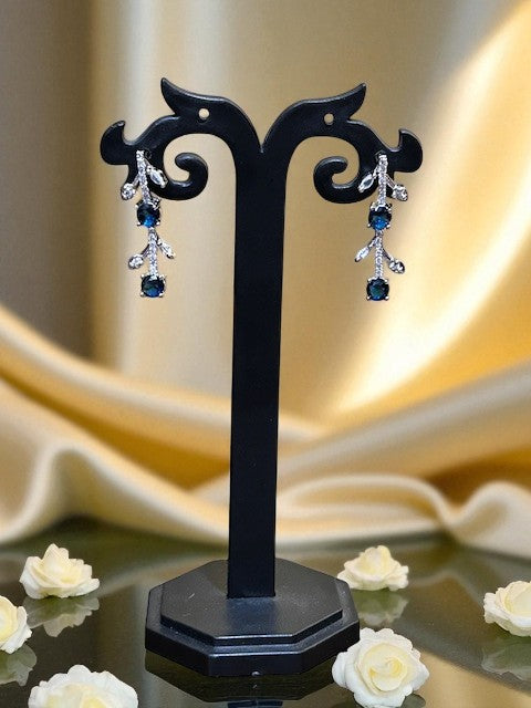 Crystal Veil Sapphire Blue Silver Set