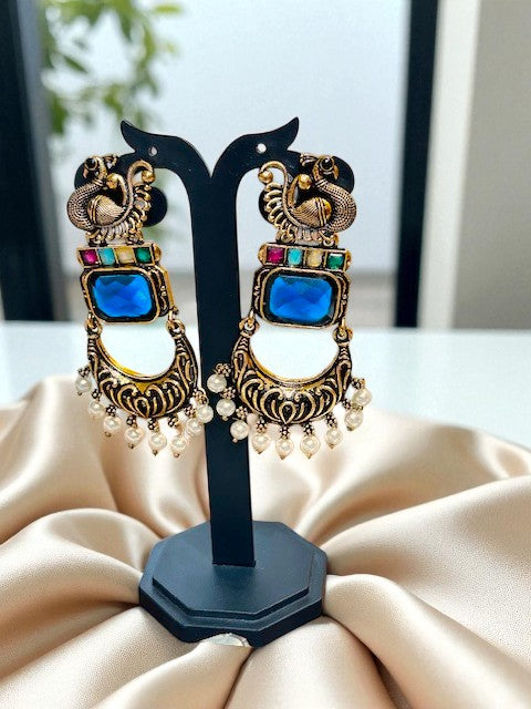 Adhira navy Chandbali