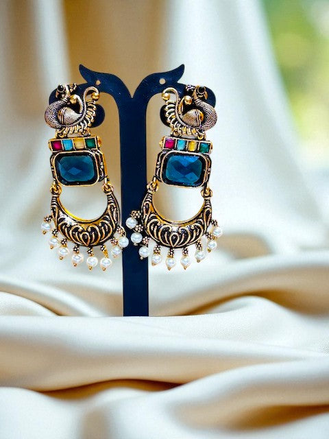 Adhira navy Chandbali