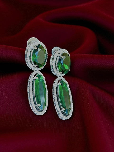 Emerald Glam Drop Earrings