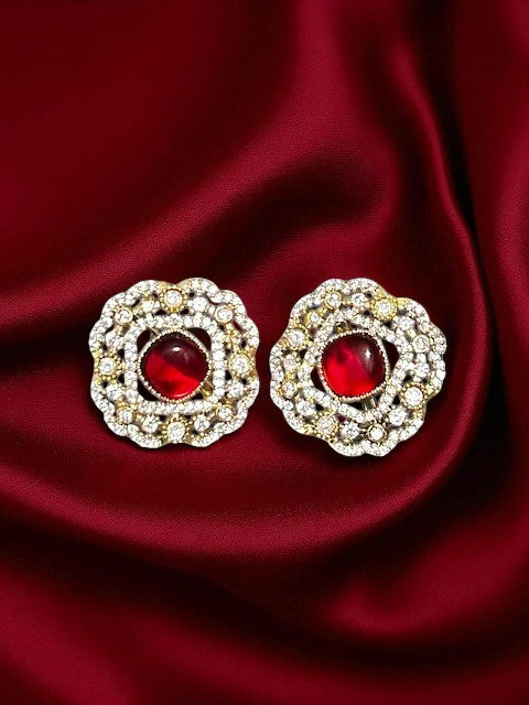 Crimson Crown Studs Earrings