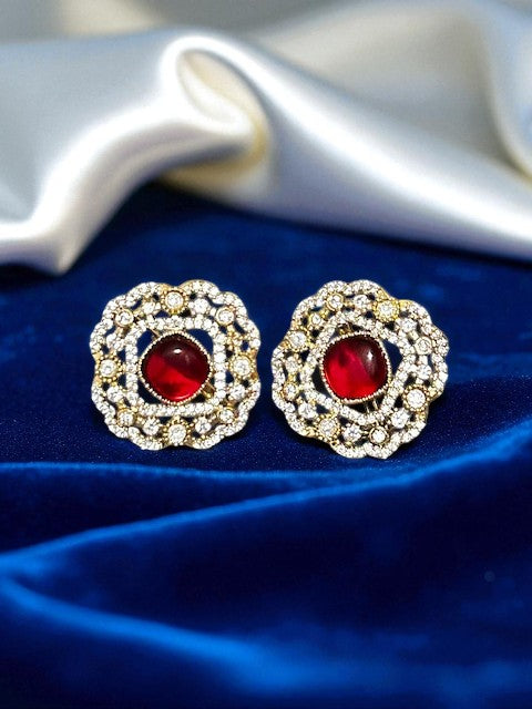 Crimson Crown Studs Earrings