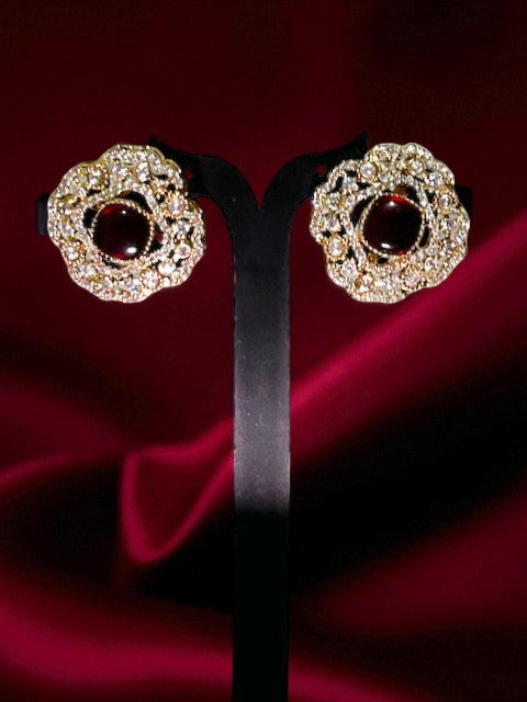 Crimson Crown Studs Earrings