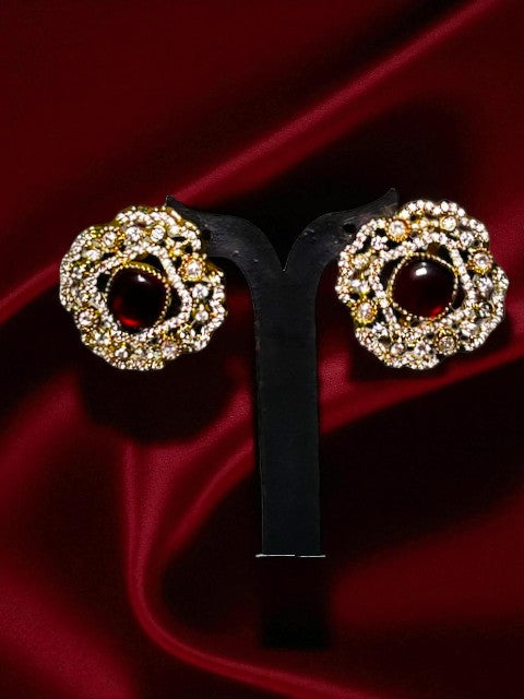 Crimson Crown Studs Earrings
