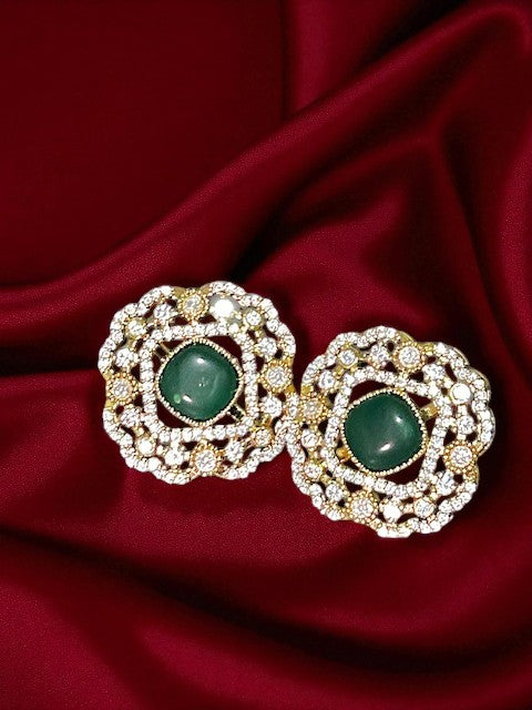Emerald Crown Studs Earrings