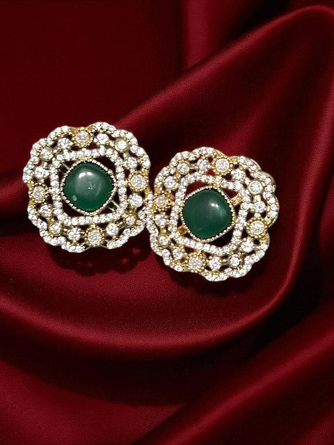 Emerald Crown Studs Earrings