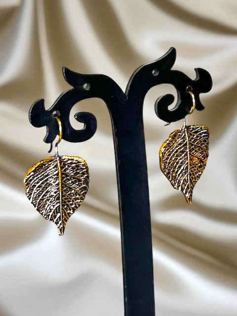 Vintage Indo-modern Leaf Earrings