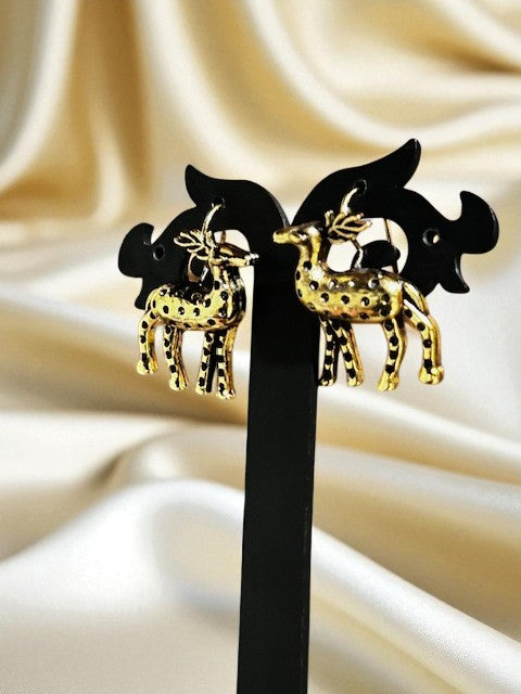 Vintage Indo-modern Deer Earrings