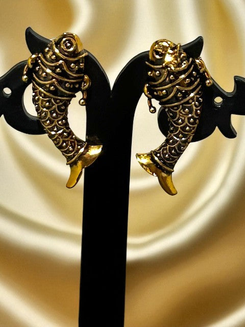 Vintage Indo-modern Fish Earrings