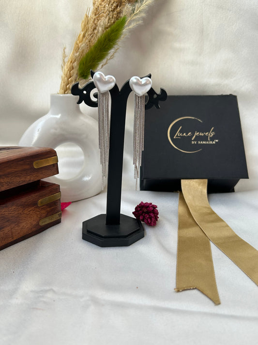 kanal silver pearl earrings