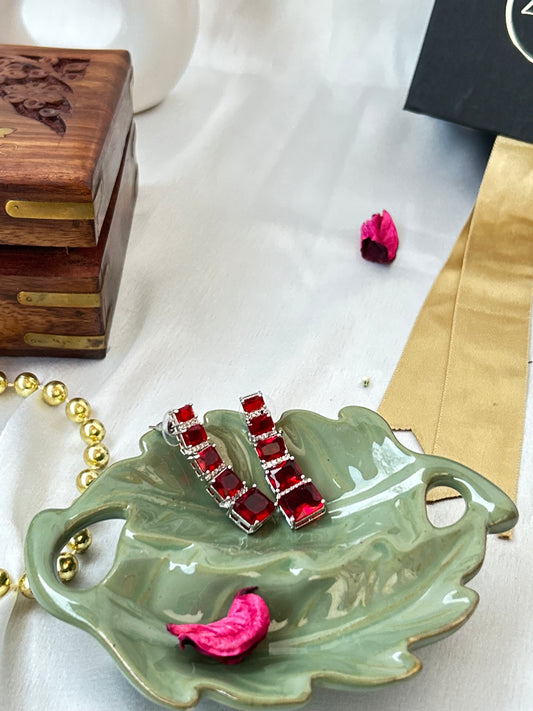 Regal Ruby Red Cascade Earrings