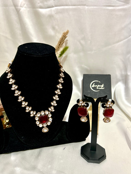 red kunda necklaceset