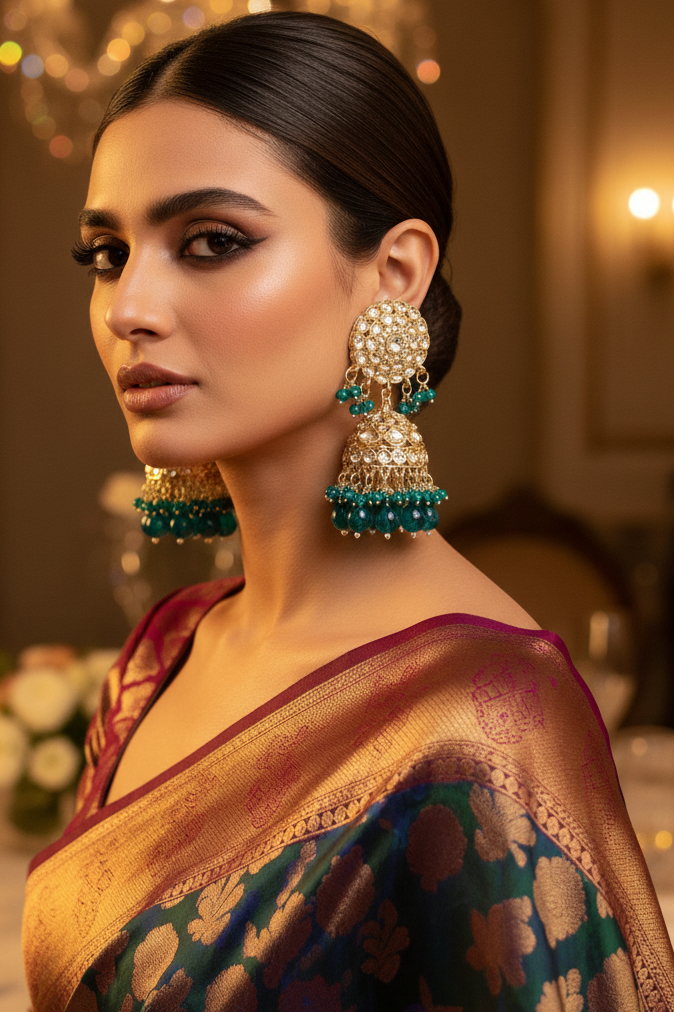 Blue Heena jhumka