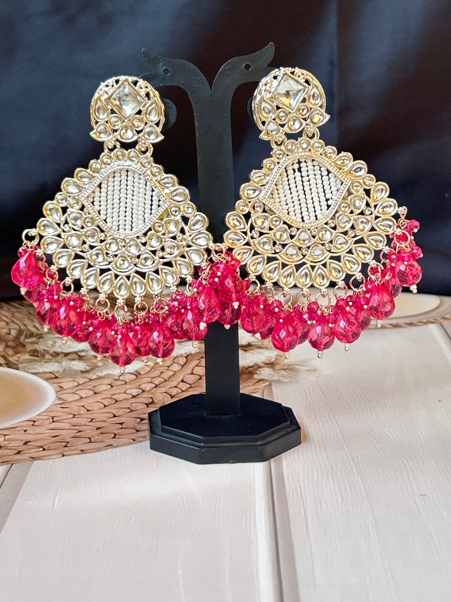 Arina pink Chandbali