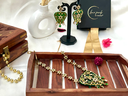 krishav green necklaceset