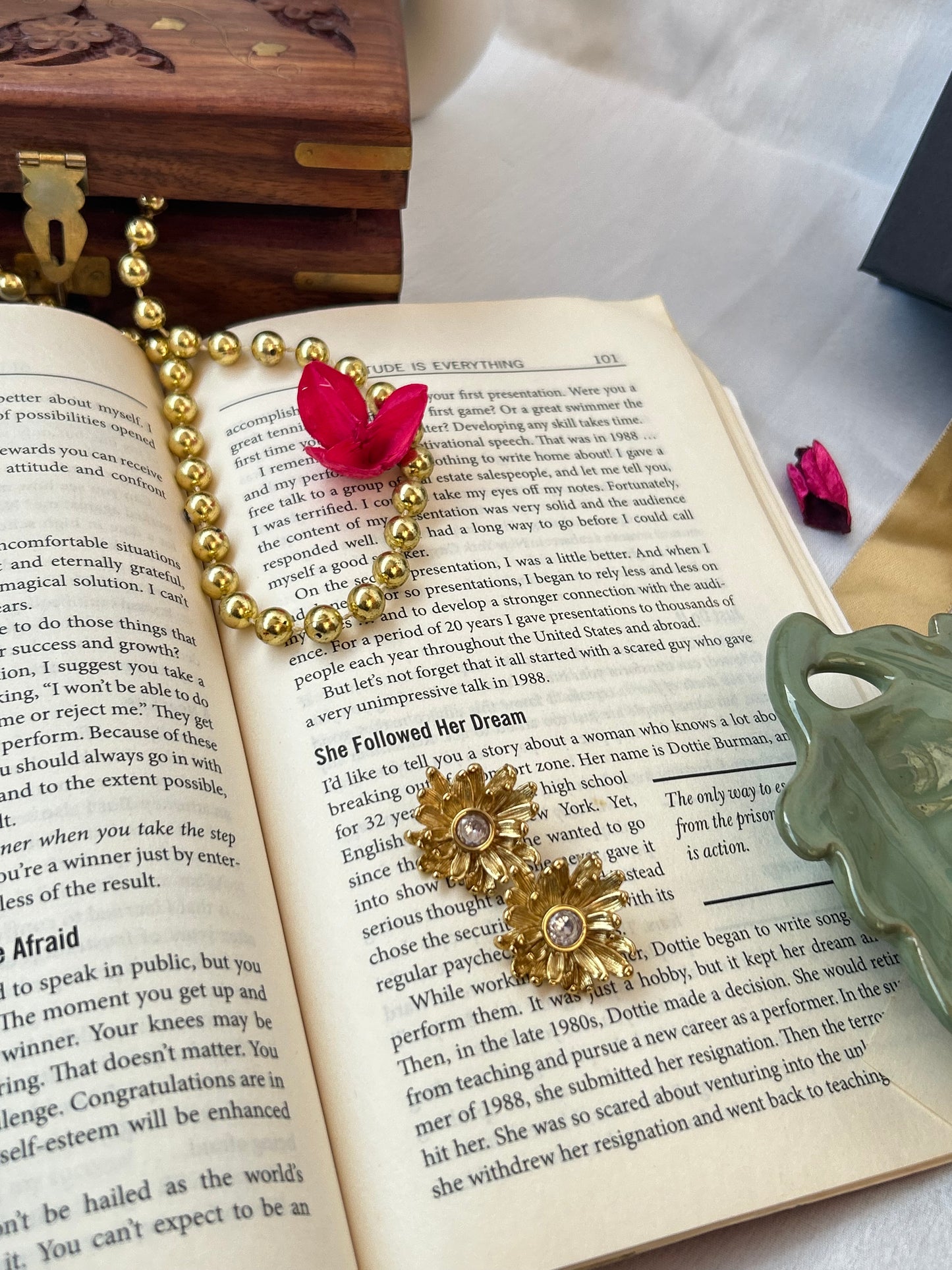 Crystal floral studs