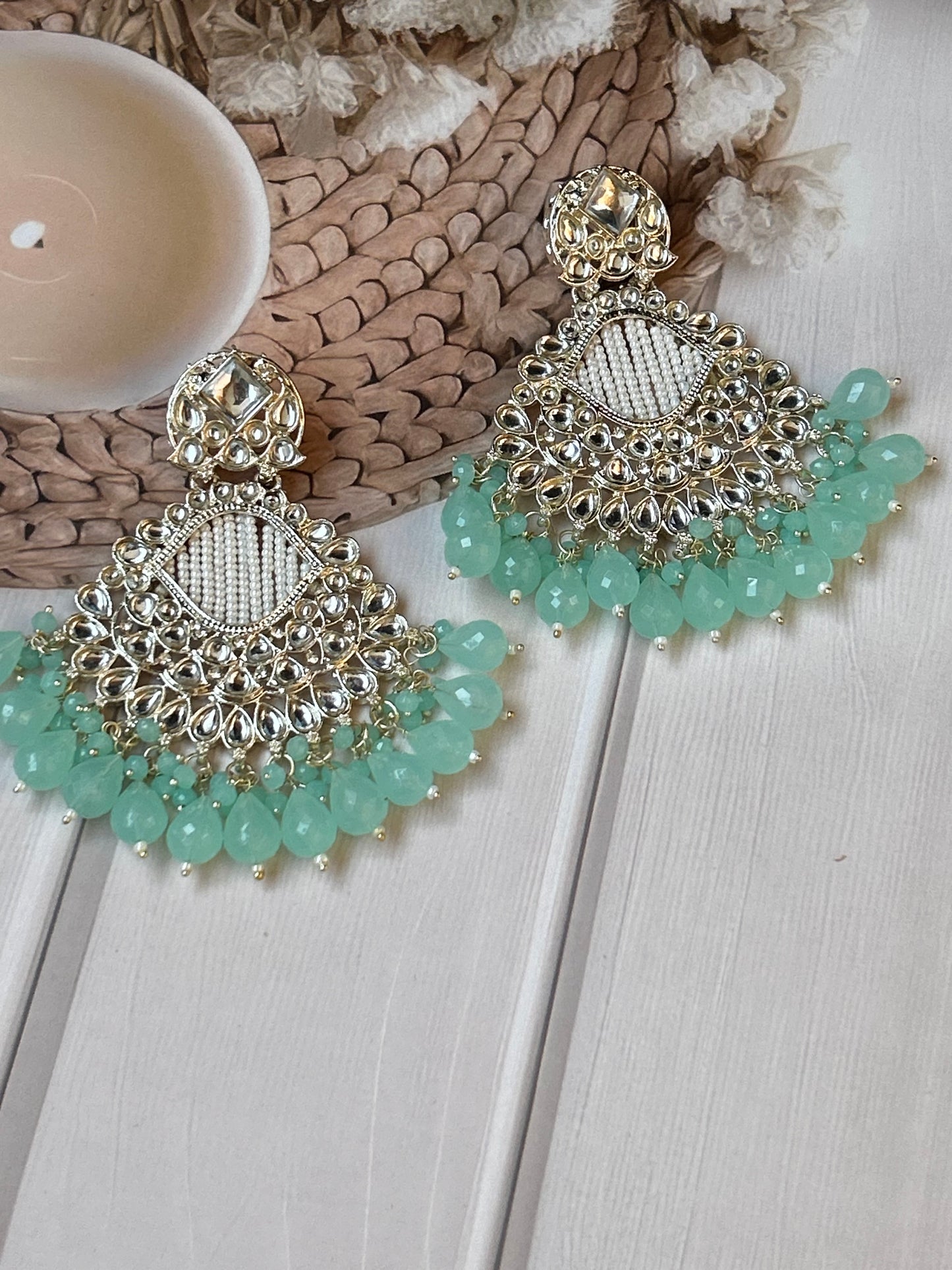 Arina Turquoise Blue Chandbali