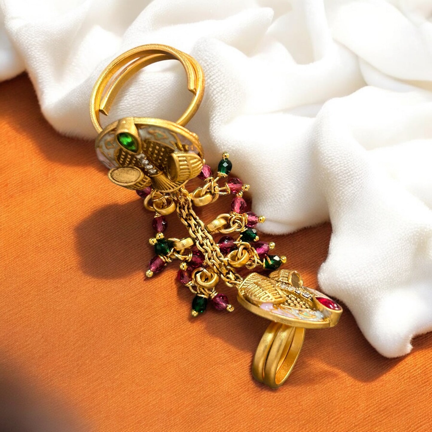 Royal Meenakari Dual Band Ring