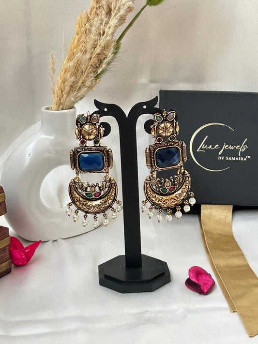 Aarna blue chandbali