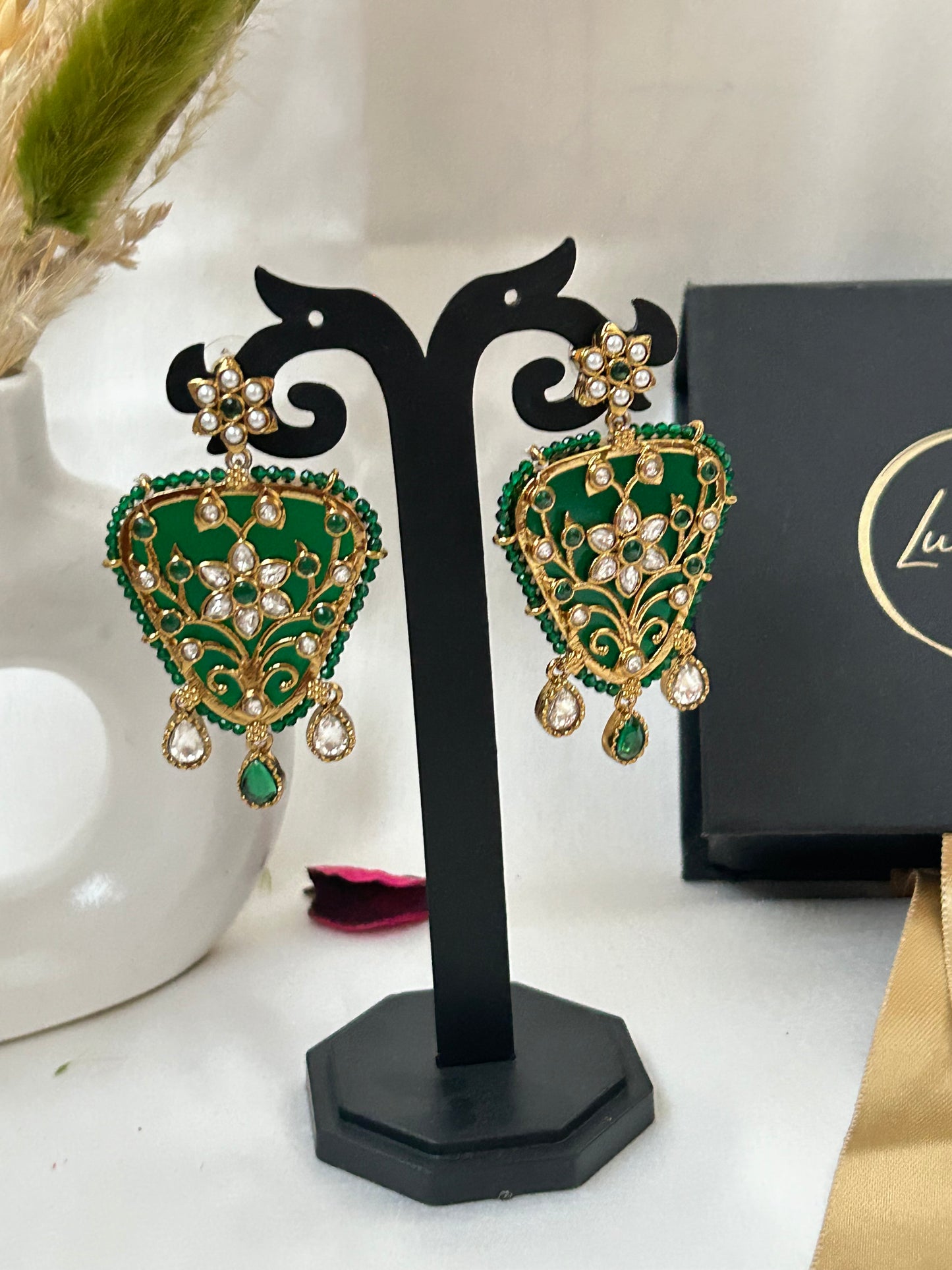krishav green necklaceset