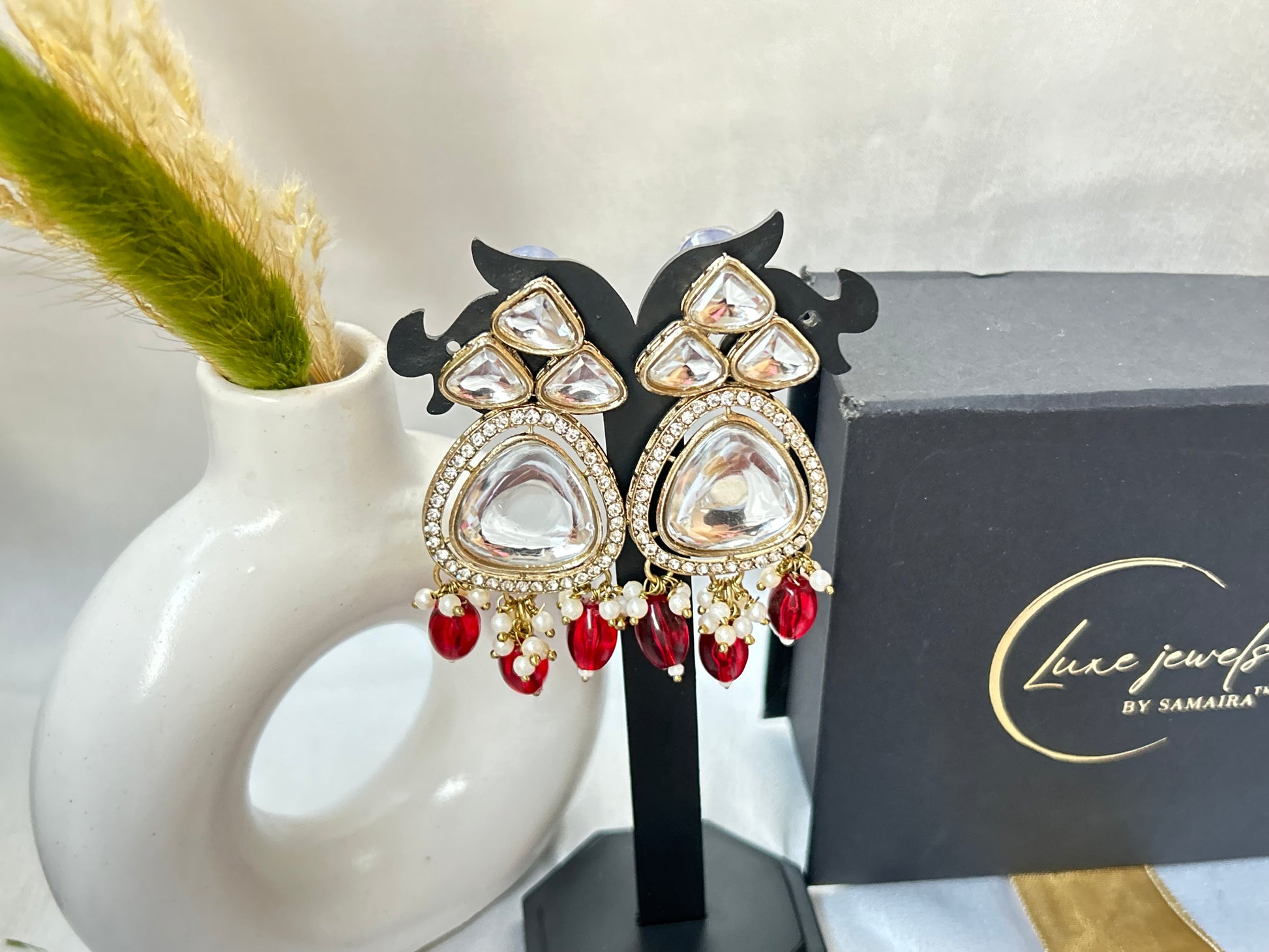 ruby red Earrings