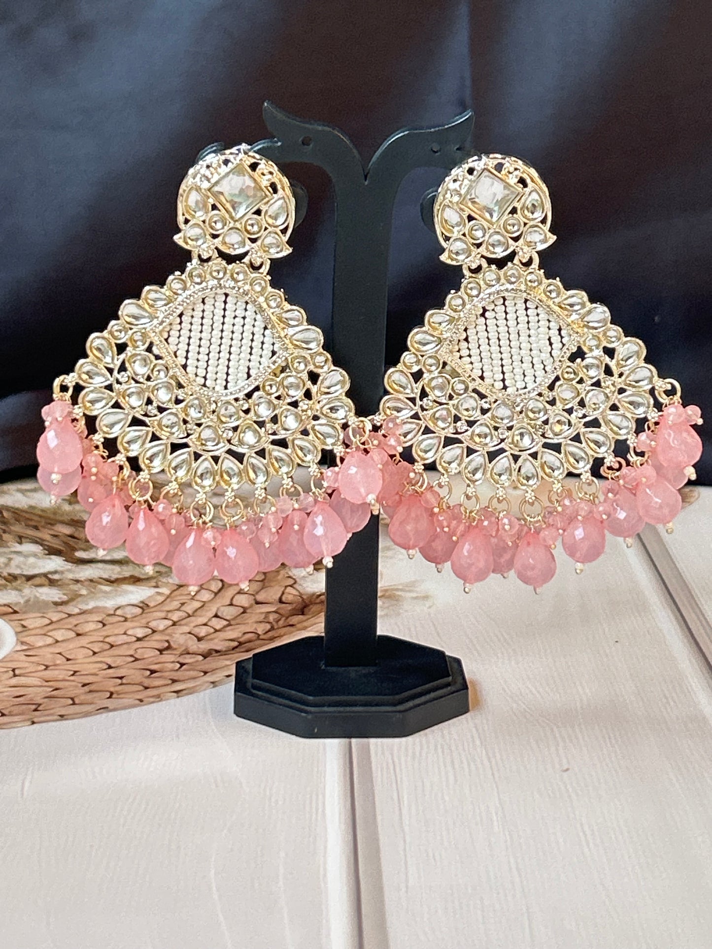 Arina pink Chandbali