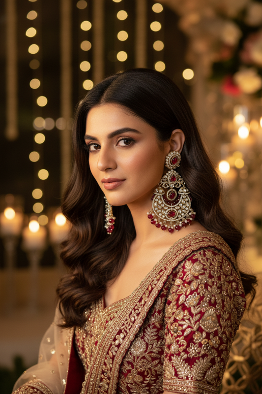 Vruti Maroon Chandbali